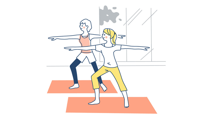 ヨガをして過ごす女性