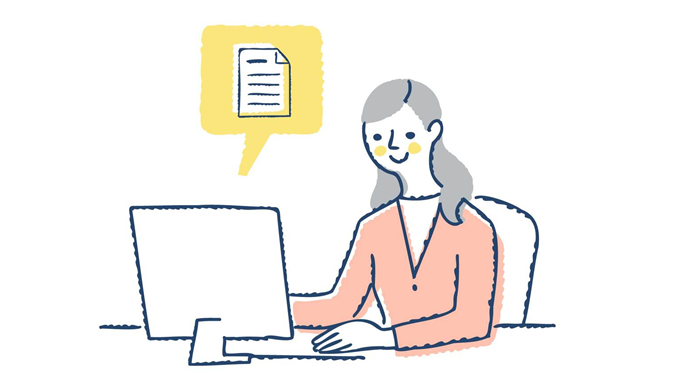 パソコンに向かう女性