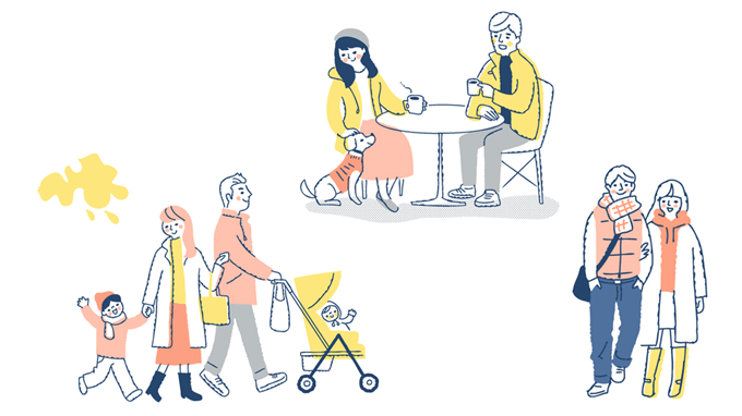 大切な人と過ごす女性たち